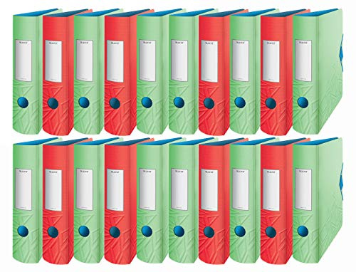 Leitz Qualitäts-Ordner 180° Active Urban Chic, A4, abgerundeter Rücken mit 82 cm Breite, Gummizugverschluss, leichter Polyfoam (sortiert, 20 Ordner/82 mm)