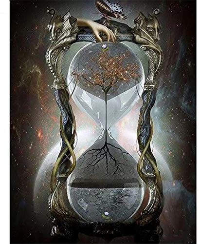 Rjyyll 5D Diamond Malerei Kits Erwachsene, Sanduhr DIY Diamant Painting Bilder Kit Full Drill by Numbers Crystal Rhinestone Diamond Painting Arts Craft for Home Wall Decoration 50x70cm