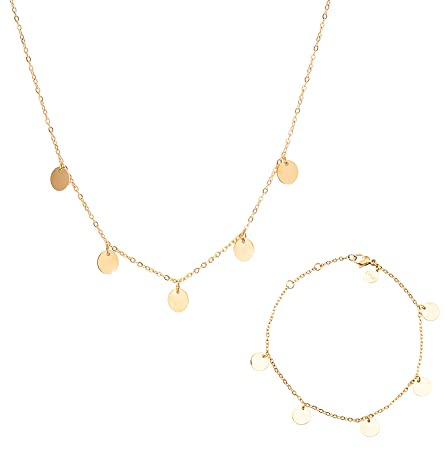 LUUK LIFESTYLE Halsketten, Armbänder und Schmucksets aus Edelstahl, modernes und schlichtes Design, Schmuck für Sie, mit Schmuckbox, Modeaccessoires für Damen, eleganter Stil, Gold, Silber und Rosé