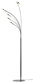KHG LED-Bogenleuchte 5-flammig chrom Silber Kunststoff 20,0cm B x 200,0cm H Modern Urban Bogenleuchte
