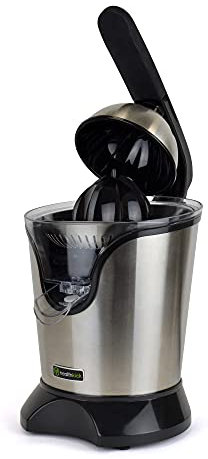 healthkick Citrus Fruit Juicing Press with Long Lasting 180w Motor Strainer-Non-Drip Function-Dishwasher Safe-Free Nutrition and Recipe Book-Stainless Steel-K3102, Multi