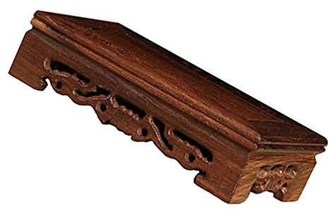 Cabilock Peana de Madera Rectangular con Tallado para Exhibición de Muebles Oriental, Jarrón y Decoración - Bandeja 13X7CM