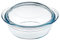Tradineur - Cacerola redonda de vidrio con tapa, de 11 x 27 x 23 cm, con capacidad de 3 litros. Recipiente de cristal para realizar labores en cocina o pastelería. Molde de cristal para horno