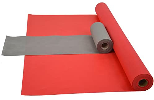 Sensalux Kombi-Set 1 Tischdeckenrolle 1,18m x 25m rot + Tischläufer 30cm grau