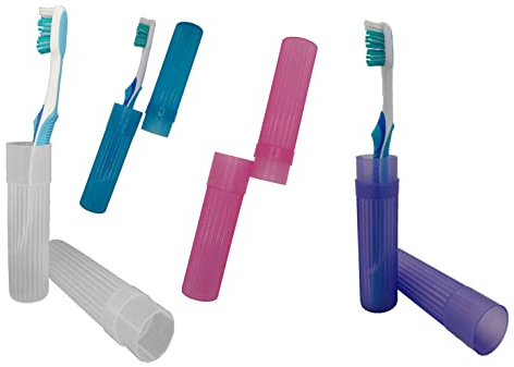 American Comb Toothbrush Holder (Blue,Pink,White,Purple) Made in USA, with Ventilation Holes, for Toothbrush Covers, Toothbrush Holder, Toothbrush Soft, Durable Design, Hygienic Bathroom Accessory