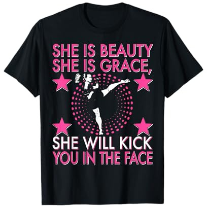 MMA Kick Boxing Karate Mixed Martial Arts Girl Women Kick T-Shirt