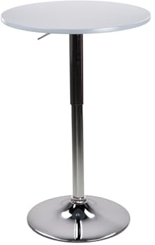 Brigros WeHome - Bartisch, hoher Couchtisch, höhenverstellbarer Couchtisch, quadratischer oder runder Tisch, Küchentisch erhältlich (Grau, rund)