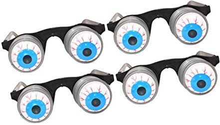 Baluue 4pcs Funny Glasses Fake Eyeball Glasses for Halloween Party Creative Costume Party Supplies Scary Trick Prop for Men
