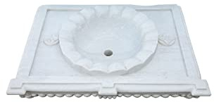 Biscottini Lavandino in marmo 80,5x18,5x56,5 cm | Lavandino da esterno e interno | Lavabo da appoggio pietra | Lavandino cucina
