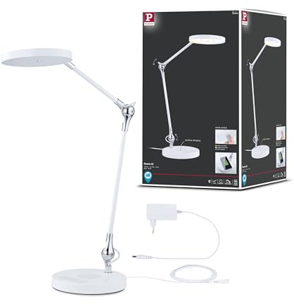 Paulmann 79884 LED Schreibtischleuchte Numis Qi White Switch 1000lm 11W Weiß Tischleuchte
