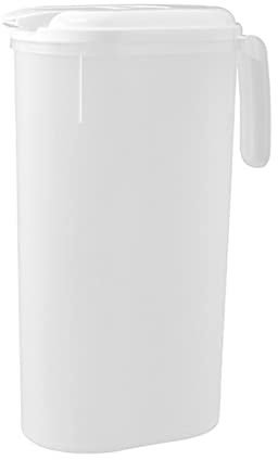 Renywosi Fridge Pitcher with Lid, 1.8L/2.5L Storage Jug Refrigerator, Reusable Water Dispenser Fridge Door, Plastic Water Container with Spout