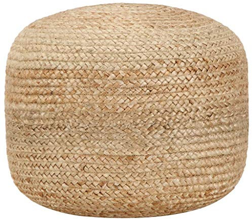ZEYUAN Handgefertigter Sitzpuff, Pouf, Pouf Sitzkissen, Ottoman Puff, Sitzhocker, 45 x 30 cm Jute