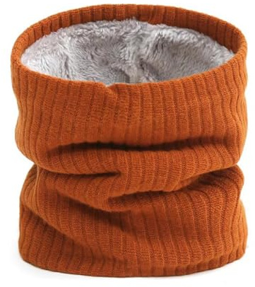 Wambere Winter Loop Schal Schlauchschal Halstuch Halsschlauch Halswärmer Strickschal Winddichte Nackenwärmer Thermoschal für Tägliche Outdoor Sport Ski Winterreisen Radfahren Motorräder,Unisex,Orange