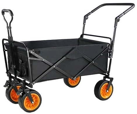 RUVOO Bollerwagen Faltbar Handwagen Campingwagen Klappbarer Mehrzweckwagen Für Den Außenbereich, Faltbarer Gartenwagen Mit Bremse Und Einstellgriff Strandwagen Transportwagen (Color : B)