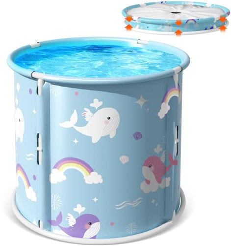 Tragbare Faltbare Badewanne, Kleine Einweichbadewanne, Haustier Hundebadewanne, Multifunktionale Wasserwanne (Blau)