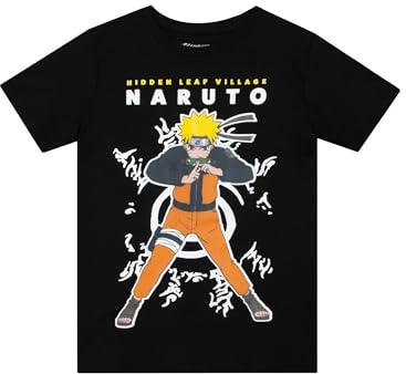 Naruto Tshirt | Anime Kleidung | Kinder T-Shirt Jungen | Anime T Shirt | Schwarz | 128