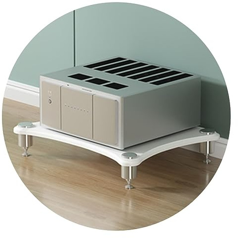 HiFi-Rack AV-Regal 1/2/3/4-Tiers TV-Ständer TV-Schrank HiFi-Verstärkerschrank Geräteschrank Lautsprecher-Rack Verstärker-Rack (Color : Weiß, S : 60 * 48 * 10cm(1Tier))