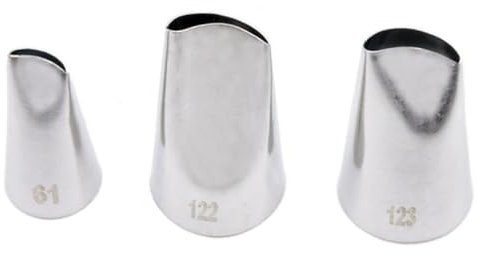 OUSIKA Backzubehör, Sahnetüllen, Edelstahl-Spritztüllen, Kuchendekorationswerkzeuge, Kekse, Cupcakes, Glasurspitzen, Gebäck, Kuchendekorationsspitzen-Set (Color : 3ps flower)