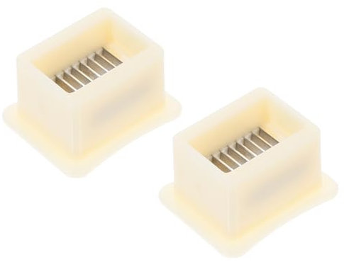 KICHOUSE 2stücke Teiliger Bohnenschneider Aus Kunststoff Handheld-küchenwerkzeug Haushaltszubehör Beige Zum Schnellen Schneiden Von Grünen Bohnen Mit Zwei Runden Griffen Für Bequemes