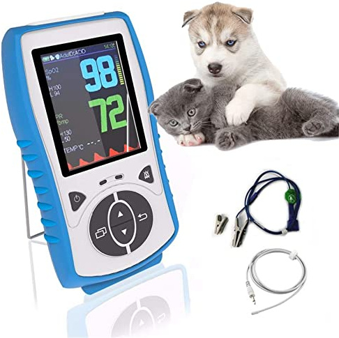 Veterinär Hand Pulsoximeter, Katzen/Hund Pulsfrequenzmonitor Ohr oder Zunge, Handüberwachung der Herzschlag-Herzfrequenz des Tierarztes zur Verwendung in der Familie und im Haustierkrankenhaus