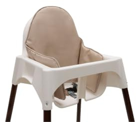 Jollein Hochstuhl- Sitzkissen - Nougat - Kissen für IKEA Hochstuhl - Wasserabweisend - 27x45x2cm