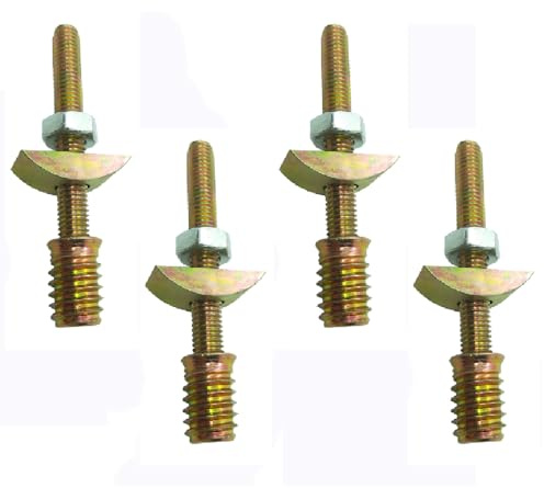 4 Sets Half Moon Washer Bolts, 4 in 1 Furniture Connecting Fittings with Half Moon Connectors Table Bed Assembly Fasteners for Cabinets, Bunk Beds, Headboards - M8*80mm