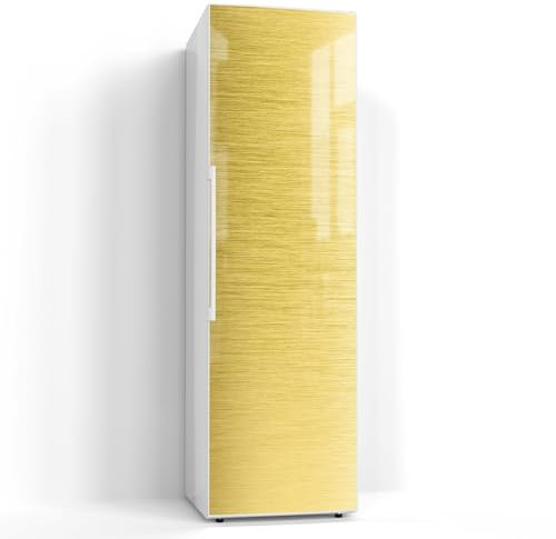 DEQORI Magnetfolie für Kühlschrank 60x200 cm | Motiv Gebürstete Goldoberfläche | dekorative Magnetmatte Gefrierschrank Schutz | Magnet Deko-Folie selbstklebend, magnetisch & beschreibbar
