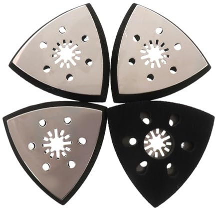 4 Stück Dreieck-Schleifplatten, 93 * 93 * 93mm, Schleifteller für Multitool, Schleifpad für Dreieckschleifer, Kompatibel mit Oszillationswerkzeug, Fein Schleifarbeiten für Holz Metall Kunststoff