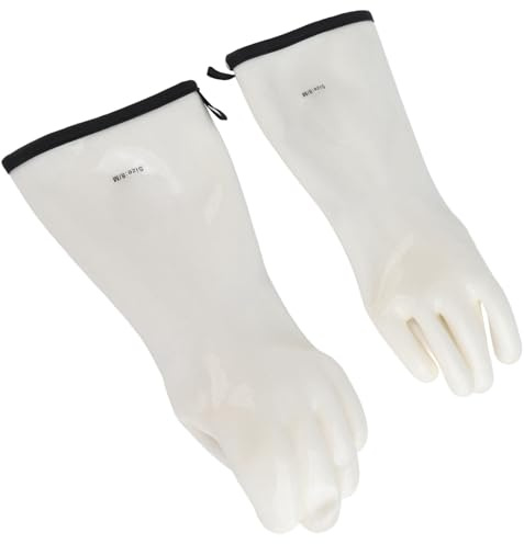 CHEOTIME Silikon Ofenhandschuhe, wasserdicht, 350 °C, hitzebeständig, antihaftbeschichtet, Lange Grill Küchenhandschuhe zum Backen, Kochen (M (Handflächenbreite 10 cm))