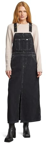 8721136008785 Skater Maxi Dungaree Dress wmn, Flerfärgad (Worn in Oyster Shell D27734-e091-h497), S