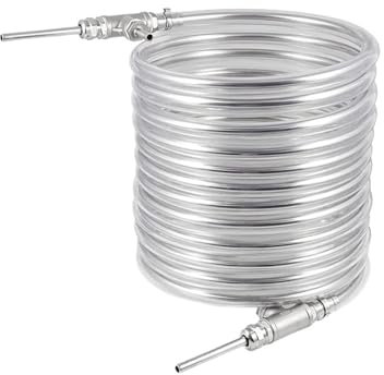 VCHICS Wärmetauscher, Würze-Wärmetauscher, Nstrom-Würzekühler, 9,52 X 0,5 X 10 M Kühlschlan for Das Heimbrauen Von Bier Für Fußbodenheizung, Warmwasserbereitung