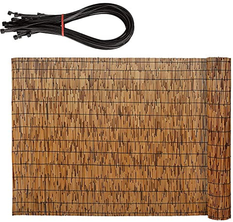 Rouleau de clôture en bambou, 1,4 m de haut x 4,9 m de long, pare-soleil pour extérieur, jardin, galerie, balcon, terrasse, brise-vue