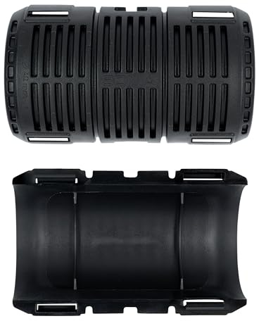 Raccordo per tubi corrugati M40, manicotto nero, 4 metà (fino a 2 collegamenti), resistente agli urti, antistatico, senza alogeni, resistente a temperature da -20 °C a +80 °C
