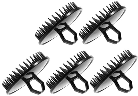 FONDOTIN 5pcs Portable Shampoo Brush for Hair Care Small Scalp Massager Self Cleaning Function for Shower Use and Dandruff Removal