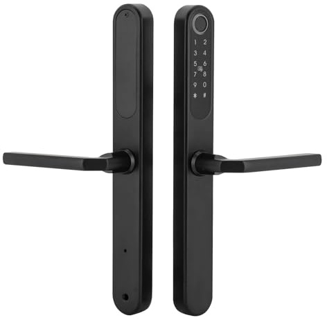 Fingerabdruck Türschloss Elektronisches Türschloss mit Bluetooth und App Steuerung für Haustür und Büro Schloss mit Fingerabdruck für Türstärken 45 bis 60 mm IP45 wasserdicht