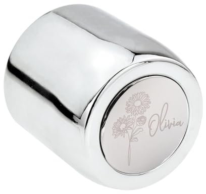 Personalised with Name, September Birthday Flower Aster Design Champagne Bottle Stopper, in a Gift Box