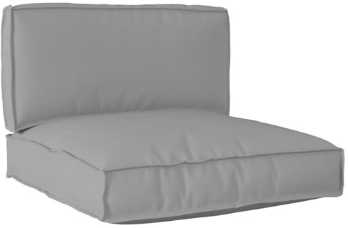 vidaXL Palettenkissenset 2 pcs Grau Oxford-Stoff, Garten und Terrasse, Moderne Oxford Stoff Kissen, Wasserfest, Bequem für den Außenbereich, Funkelnd zum Entspannen