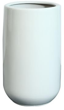Macetas para Plantas Maceta nórdica sencilla de cerámica blanca for uso doméstico y sala de estar, con diseño de hojas de piano y maceta especial de baniano verde. Maceteros Decorativo(Grande)