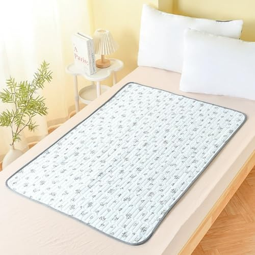 Odot Empapadores Cama Adultos Impermeable, Empapadores Acolchado Absorbentes Reutilizable Lavables Protector de Cama para Silla de Ruedas, Incontinencia, Personas Mayores (Floral,60x80cm)