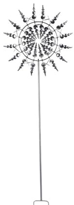 Gartenstadl Handgemachte Magische Windmühle, Metallmaterial Mit 18 Handgemachten, Ausbalancierten Flügeln, Winddicht und Wasserdicht, Starke Haltbarkeit (2x Handgemachte Magische Windmühle,30*96.5cm)