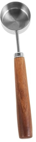 Gatuida Cuchara Medidora Acero Inoxidable con Mango Nogal Cucharilla Café y Mezcla de Leche Polvo Diseño Elegante y Ergonómico para Cocina