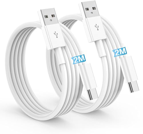 Cable USB C 2M 2Pack, Cable USB C Carga Rapida Cable USB a USB C para iPhone 17 16 15 Pro Max/Plus/15 Pro/Air/16, iPad Air/Mini/Pro, Cable iPhone USB C Cable USB Tipo C Carga Rapida Cable USB to USB C