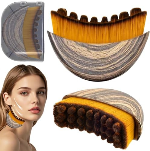 Lymph Bürste Gesicht,Vollstern Lymphatic Brush Drainage Massagebürste, Lymphatic Contour Face Brush für Gesichtsbürste Lymphdrainage, Lymphdrainage Bürste Gesicht