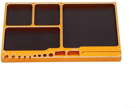 Bandeja de almacenamiento con almohadilla magnética para una sujeción segura de tornillos, taladros, tuercas y arandelas, hecha de aleación de aluminio para tareas de construcción, mantenimiento y