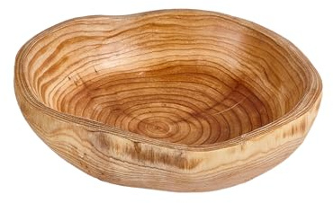 Genérico Tazón De Madera Para Servir - Tazón Ecológico Rústico Natural, Para Servir Ensalada, Decorativo De Calidad, De Comedor De Cocina | Elegante Decoración De Mesa De Madera, Frutas, Verd