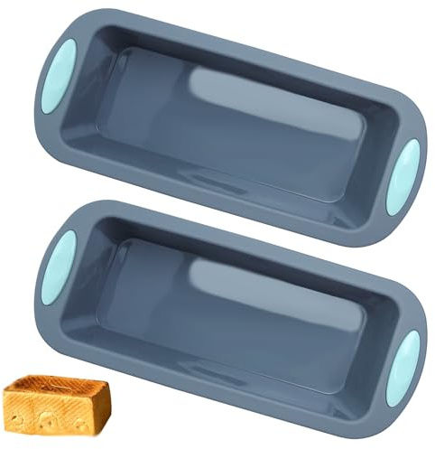 2 Stück Silikonbackform Kastenform Silikon Brotform Brotbackform Rechteckig | Silikonform Brotbackform, Antihaftende BPA-frei Kastenform Kuchen Silikon Brotformen für Brot 27.5x12.5x6,3 cm