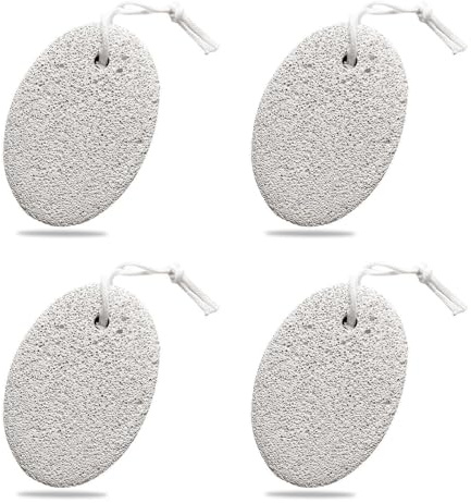 zoerbufan 4 Pack Natural Pumice Stone, Lava Pumice Stone for Dead Hard Skin Removal, Foot Scrubber for Feet/Hands/Body, White Callus Remover, Foot File for Men/Women for Exfoliation