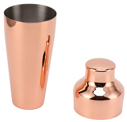 WGFOIP Cocktailshaker 304 Rostfritt Stål Snygg Bartender Shaker för Fester och Sammankomster 10,1oz (Rose guld)