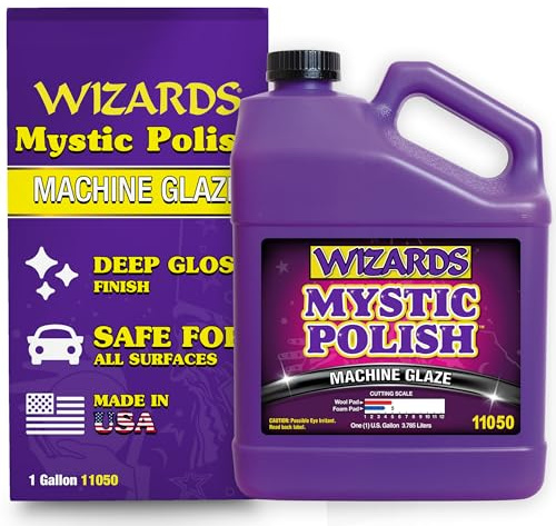 Wizards Mystic Polish Machine Glaze - Cutting Compound and Polish with Smart Abrasive Technology - Professional Car Scratch Remover - Water-Based Polishing Compound for Car Detailing Kit - 1 Gallon