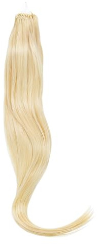 Beauty7 DIY Haarverlängerung 50 Stücke Echthaar Haarverlängerung Microring Haarsträhnen Remy Haar Haareverdichtung Hair Extensions 1g/Strähnen 22 Zoll 55cm #613 Lichtblond